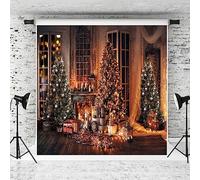 Kate 10x10ft Christmas Backdrops for Photography Christmas Tree Photography Backdrops White Tulle Backdrop Curtain Xmas Fireplace Decoration Background
