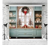 Kate 10x10ft Christmas Kitchen Backdrop Xmas Cooking Indoor Photography Background Christmas Family Holiday Decoration Photo Shoot Props