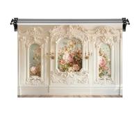 Kate 10x6.5ft/3x2m White Wall Backdrop for Photography Vintage Pattern Flowers Portrait Photoshoot Background Photo Video Studio Props