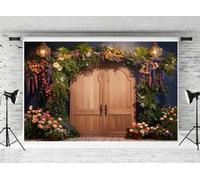 Kate 10x6.5ft Valentine's Day Backdrop Flower Decoration Background Wood Door Backdrops Wedding Birthday Party Decorations Kids Adults Portrait Photo Studio Props