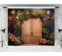 Kate 10x8ft Valentine's Day Backdrop Flower Decoration Background Wood Door Backdrops Wedding Birthday Party Decorations Kids Adults Portrait Photo Studio Props