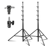 Kate 2 Pack Heavy Duty Light Stand Tripod - 15.7ft Air Cushioned Aluminum Alloy Lighting Stand with Tripod, 2 Sandbags & 1/4"-3/8" Adapter, 9.46lb Load for Studio/Indoor/Outdoor Video Photography