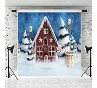Kate 3x3m/10x10ft Merry Christmas Backdrop Christmas Candy House Backdrops Xmas Snowflake Background Microfiber for Christmas Kids Baby Shower Celebration Props