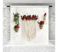 Kate 3x3m Valentine's Day Backdrop Bohemian Style Wedding Backgroud Rose Garland Backdrop for Photography Boho Wedding Decoration Elegant Photo Studios Props Microfiber