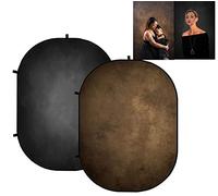 Kate 5x6.5ft/1.5x2m Collapsible Backdrop Pop-Up Backdrop Self Type Backdrops Audition Backdrops for Photography,Headshot,Video,Live Broadcast with Carry Bag (Brown/Black)