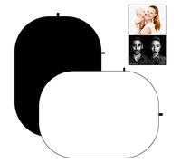 Kate 5x6.5ft(1.5x2m) Collapsible Backdrop Pure White Black Collapsible Backgrounds Twist Flex Reversible Pop up Photography Backdrops