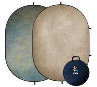 Kate 5x6.5ft(1.5x2m) Collapsible Backdrops Tan Grey Green Double Sided Reversible Pop Up Background for Portrait Photography, Video Meetings