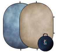 Kate 5x6.5ft(1.5x2m) Tan Blue Collapsible Backdrop Double Sided Folding Backgrounds Pop Up Reversible Backdrops for Photo Video Studio