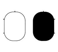 Kate 5x6.5ft White/Black Collapsible Pop-Up Photography Backdrop - Double-Sided Portable Foldable Background For Professional Photography Props 1.5x2m