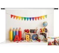 Kate 7x5ft/2.2x1.5m Back to School Backdrop for Photography Pencils ABC Letter Portrait Photoshoot Background Photo Video Studio Props