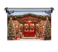 Kate 7x5ft/2.2x1.5m Christmas Backdrop for Photography Santa's Workshop Portrait Photoshoot Background Photo Video Studio Props
