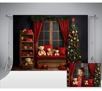Kate 7x5ft/2.2x1.5m Winter Christmas Photography Background Indoor Christmas Tree Teddy Bear Gift Backdrop Kids Family Portrait Photo Studio