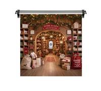 Kate 8x8ft/2.5x2.5m Christmas Backdrop for Photography Santa's Post Office Portrait Photoshoot Background Photo Video Studio Props