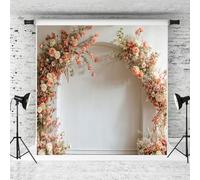 Kate 8x8ft Wedding Backdrop Flower Wedding Floral Arch Romantic Decor Photo Background for Girls Birthday Bridal Shower Mother's Day Photo Studio Props
