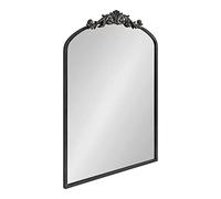 Kate and Laurel Arendahl Traditional Arch Mirror, 24 x 36, Antique Black, Baroque Inspired Wall Decor
