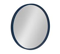 Kate and Laurel Travis Round Wood Accent Wall Mirror, 21.6" Diameter, Navy Blue
