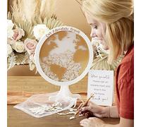 Kate Aspen 22101NA Wedding Guest Book Alternative, MDF Polystyrene (PS) Wood Paper, Globe/Airplanes