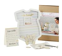Kate Aspen 22130NA Onesie Shaped Baby Shower Guest Book Alternative - Shadow Box & Nursery Decoration Guestbook, MDF