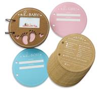 Kate Aspen 28655NA Baby Shower Advice Book Circle Shape Game/Activity, Paper, Kraft Teddy Bear Prediction Card Keepsake