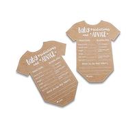 Kate Aspen Baby Prediction Cards For Baby Shower/Advice Cards/Baby Shower Decorations, (Set of 50) Baby Shower Game, One Size, kraft, white, 28440NA