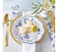 Kate Aspen Blue Willow 7 in. Decorative Premium Paper Plates (350 GSM weight -Set of 16) - Perfect for Bridal Showers and Weddings