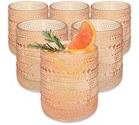 Kate Aspen Rose Gold Hobnail Beaded Drinking Glasses Set of 6-10 oz Vintage Glassware Set Cocktail Glass Set, Juice Glass, Water Cups | Makes A Great Hostess Gift or Gift for New Home Owners