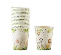 Kate Aspen Safari Baby Shower Decorative Paper Cups 7oz., One Size (Pack of 16 Party Cups) |Perfect Tableware for Jungle Baby Showers & Birthdays