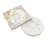 Kate Aspen Shore Sand Dollar Coasters, White