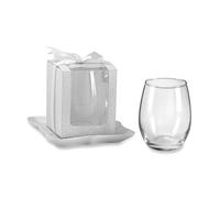 Kate Aspen Silver Shimmer Display/Gift/Favor Box, Wedding/Party Decoration, can Hold 9 oz. Stemless Wine Glasses (Set of 12)