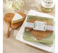 Kate Aspen Tastefully Yours Heart-Shaped Bamboo Cheese Board, Miniature Cutting Board, Sage Green/Brown, 4.5" H x 5" W, One Size