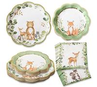 Woodland Baby 62 Piece Party Tableware Set (16 Guests)