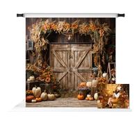 Kate Autumn Pumpkin Barn Backdrops for Photography Fall Thanksgiving Day Background Photo Fabric Props 8x8ft