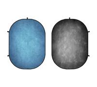 Kate backdrop 1.5x2m Blue/Gray Collapsible Pop Up Self-Tape Foldable Backdrop for Online Meeting Portrait Photography Studio Photo Props, 5x7ft