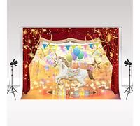 Kate Backdrop 2.2 * 1.5m/7 * 5ft Circus Theme Portrait Decoration Children's Birthday Party Photography Background Carousel Photography Backdrop Microfiber Photo Studio Backdrop