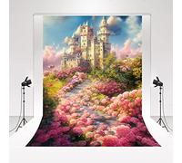 Kate Backdrop Photography 2.5 * 2.5m/8 * 8ft Dream Castle Photo Shooting Backdrop for Party Colorful Flower Decoration for Romantic Garden Microfibre Background for Portraits