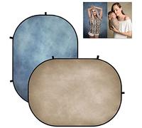 Kate Backdrops 5x6.5ft/1.5x2m Collapsible Backdrop Tan Double-Sided Backgrounds Blue Texture Portrait Backdrop Pop up Backgrounds Photography Carrying Case Included