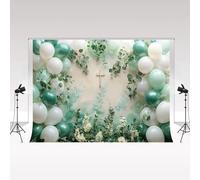 Kate Baptism Photography Backdrop 3x3m/10x10ft Green Plants Flowers Balloon Wall My First Communion Baby Shower Photo Background Golden Cross God Bless Decorative Background