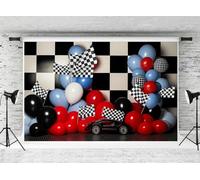 Kate Black and White Plaid Birthday Photography 10x10ft/3*3m Backdrop Balloon racing Portrait Background Banner Cake Smash Children Party Decoration Home Wallpaper Newborn Photo Studio Prop Supplies