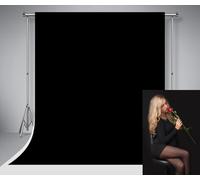 Kate Black Backdrops for Photography Microfiber No Wrinkle Abstract Photo Background for Studio Portrait Shooting 10x10ft/3x3m