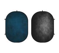 Kate Black/Blue Collapsible Backdrop Pop up Backdrop Foldable Backdrop for Online Meeting Portrait Photography Studio Photo Props,5x6.5ft,1.5x2m