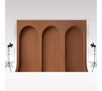 Kate Chocolate Brown Geometric Wedding Background for Photo Shooting Vintage Wall Studio Portrait Photography Props 2.2x1.5m/7x5ft Minimalist Arch Photography Backdrop