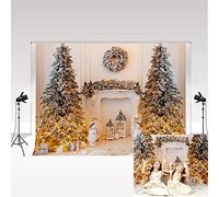 Kate Christmas Backdrop for Photography 10x6.5ft/3x2m Xmas Tree White Fireplace Photo Studio Background for Photoshoot Family Photo Booth Props Xmas Parties Decoration