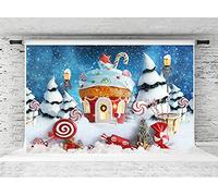 Kate Christmas Backdrop Xmas Background Cake House Snowland Candy Backgrounds Portrait Photo Booth Photostudio 6.5x10ft(2x3m)
