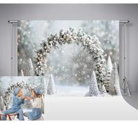 Kate Christmas Photography Backdrops 10x6.5ft/3x2m Silver Xmas Tree Outdoor Snow Scene Arch Backdrop Props Winter Frozen Forest Photo Background Studio