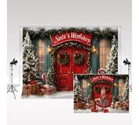 Kate Christmas Photography Backdrops 2.2x1.5m/7x5ft Santa's Workshop Winter Snowy Christmas Tree Backdrop Kids Birthday Family Portrait Photo Background