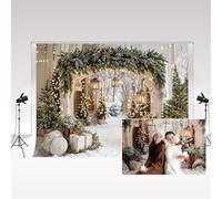 Kate Christmas Photography Backdrops 3x2m/10x6.5ft Winter Christmas Arch Snowy Trees Neon Xmas Backdrop Kids Birthday Family Portrait Photo Background