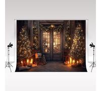 Kate Christmas Photoshoot Backdrop 3x2.4m/10x8ft Xmas Eve Golden Luxury Christmas Tree Photo Studio Photo Booth Props Festive Photographic Decorations Shop Window Atmosphere Decorations