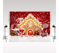 Kate Christmas Red Decoration Backdrop 3 * 3m/10 * 10ft X-mas Props for Baby Children Christmas Themed Photography Portrait shooting candy house photo booth increase Christmas atmosphere