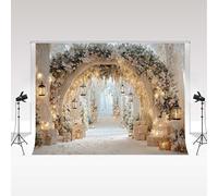 Kate Christmas Snowy Photography Backdrop 2.2x1.5m/7x5ft Winter Christmas Arch Neon Xmas Trees Photo Backdrops Family Portrait Decorative Background Photozone