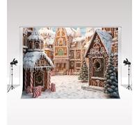 Kate Christmas Studio Backdrop Photography 3x3m/10x10ft Christmas Candy Street Decoration Props Family Portrait Backdrop Xmas Video Shooting Background Baby Magazine Photo Shooting